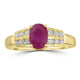 0.94ct Ruby Rings with 0.21tct Diamond set in 14K Yellow Gold