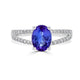 1.68ct Tanzanite Ring With 0.30tct Diamonds Set In 14Kt White Gold