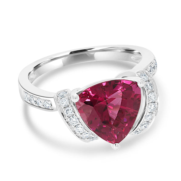 2.83ct Tourmaline Ring with 0.33tct Diamonds set in 14K White Gold