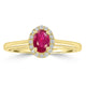 0.54ct Ruby Rings with 0.07tct Diamond set in 14K Yellow Gold