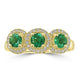 0.71ct Emerald Rings with 0.18tct Diamond set in 14K Yellow Gold