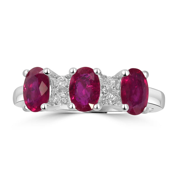 1.67ct Ruby Rings with 0.07tct Diamond set in 14K Yellow Gold