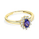 0.56Ct Tanzanite Ring With 0.25Tct Diamonds Set In 14Kt Yellow Gold