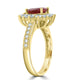 1.82Ct Ruby Ring With 0.95Tct Diamonds Set In 18K Yellow Gold