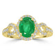 0.93ct Emerald Rings with 0.38tct Diamond set in 14K Yellow Gold