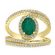 1.14ct   Emerald Rings with 0.52tct Diamond set in 14K Yellow Gold