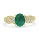 1.31ct   Emerald Rings with 0.31tct Diamond set in 14K Yellow Gold