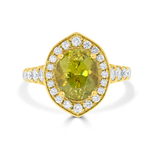 2.78ct Sphene Rings with 0.68tct Diamond set in 14K Yellow Gold