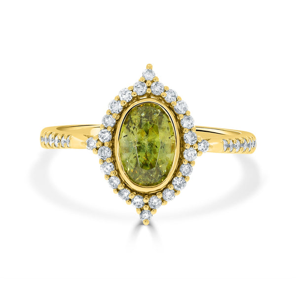 1.48ct Sphene Rings with 0.31tct Diamond set in 14K Yellow Gold