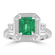 1.32ct Emerald Rings with 0.41tct Diamond set in 14K White Gold
