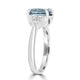 4.07ct Blue Zircon Ring with 0.25tct Diamonds set in 14K White Gold