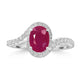 2.23ct Ruby Rings with 0.42tct Diamond set in 14K White Gold