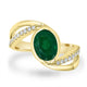 1.98ct Emerald Ring with 0.19tct Diamonds set in 14K Yellow Gold