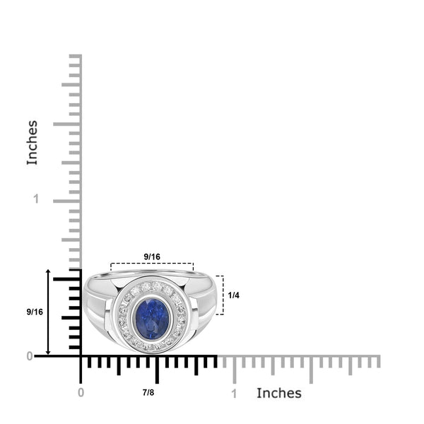 1.42ct  Sapphire Rings with 0.44tct Diamond set in 14K White Gold