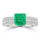 1.33ct Emerald Rings with 0.63tct Diamond set in 14K Two Tone Gold