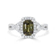 1.73ct Demantoid Garnet Rings with 0.55tct Diamond set in 14K White Gold