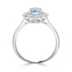 2.37 Blue Zircon Rings with 0.32tct Diamond set in 14K White Gold