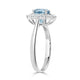 2.37 Blue Zircon Rings with 0.32tct Diamond set in 14K White Gold