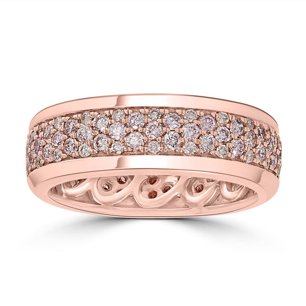 0.94ct  Pink Diamond Rings with 0.26tct Diamond set in 18K Rose Gold