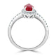 0.95Ct Ruby Ring With 0.31Tct Diamonds Set In 14K White Gold