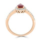 0.58Ct Ruby Ring With 0.32Tct Diamonds Set In 14K Rose Gold