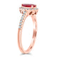 0.58Ct Ruby Ring With 0.32Tct Diamonds Set In 14K Rose Gold
