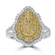 0.74ct  Yellow Diamond Rings with 0.52tct Diamond set in 14K Two Tone Gold