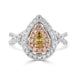 0.41Ct Yellow Diamond Ring With 0.97Tct Diamonds Set In 18Kt Two Tone Gold