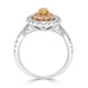 0.41Ct Yellow Diamond Ring With 0.97Tct Diamonds Set In 18Kt Two Tone Gold