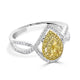 0.18Tct Yellow Diamond Ring With 0.41Tct Diamonds Set In 18Kt Two Tone Gold