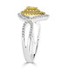 0.18Tct Yellow Diamond Ring With 0.41Tct Diamonds Set In 18Kt Two Tone Gold