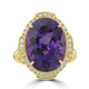 11.85ct  Amethyst Rings with 0.3tct Diamond set in 18K Yellow Gold