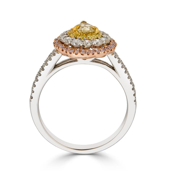 0.51Tct Diamond Ring With 1.03Tct Diamonds Set In 14Kt Two Tone Gold