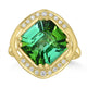 9.73ct Tourmaline Rings with 0.15tct Diamond set in 18K Yellow Gold