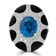 12.09ct Blue Zircon Rings with 0.9tct Diamond set in 18K White Gold