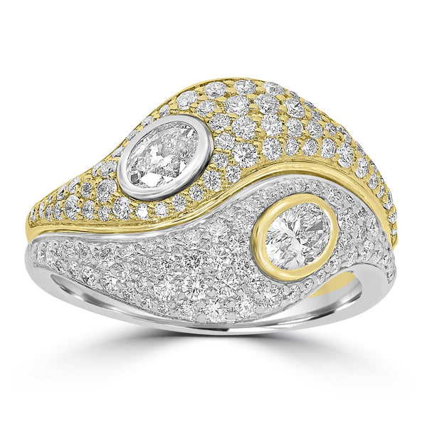 0.48tct Diamond Rings with 0.88tct Diamond set in 18K Two Tone Gold