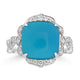 5.10ct Turquoise Rings with 0.29tct Diamond set in 18K White Gold