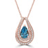 1.09ct  Aquamarine Pendants with 0.26tct Diamond set in 14K Rose Gold