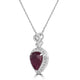 0.65ct   Ruby Pendants with 0.11tct Diamond set in 18K White Gold