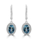 1.26ct Aquamarine Earrings with 0.26tct Diamond set in 14K White Gold