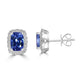 2.08ct Tanzanite Earrings with 0.39tct Diamond set in 14K White Gold