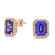 6.19tct Tanzanite Stud Earrings with 0.52tct diamonds set in 14K rose gold