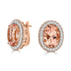 26.64tct Morganite Stud Earrings with 2.03tct diamonds set in 14K rose gold