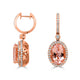 11.9tct Morganite Earring with 1.72tct Diamonds set in 14K Rose Gold