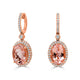 11.9tct Morganite Earring with 1.72tct Diamonds set in 14K Rose Gold