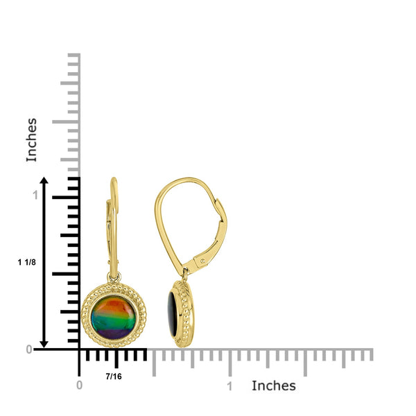 2.99tct Ammolite Earrings set in 14K yellow gold