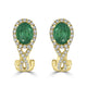 2.68tct Emerald Earring with 0.58tct Diamonds set in 14K Yellow Gold
