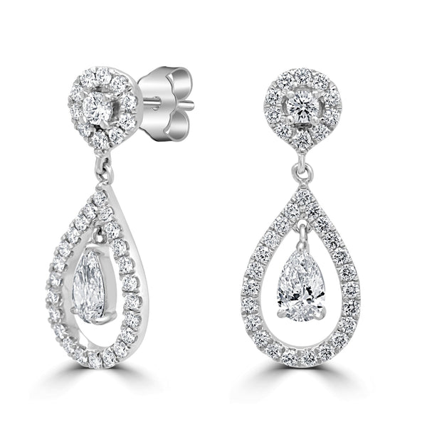 0.62tct Diamond Earring with 0.65tct Diamonds set in 950 Platinum