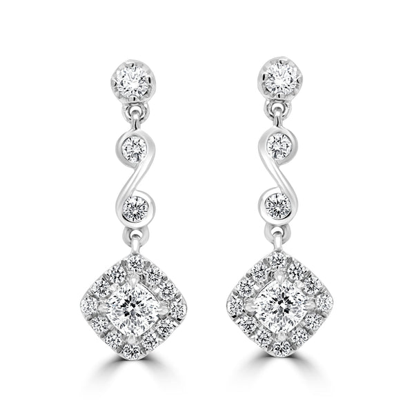 0.62tct Diamond Earring with 0.52tct Diamonds set in 950 Platinum