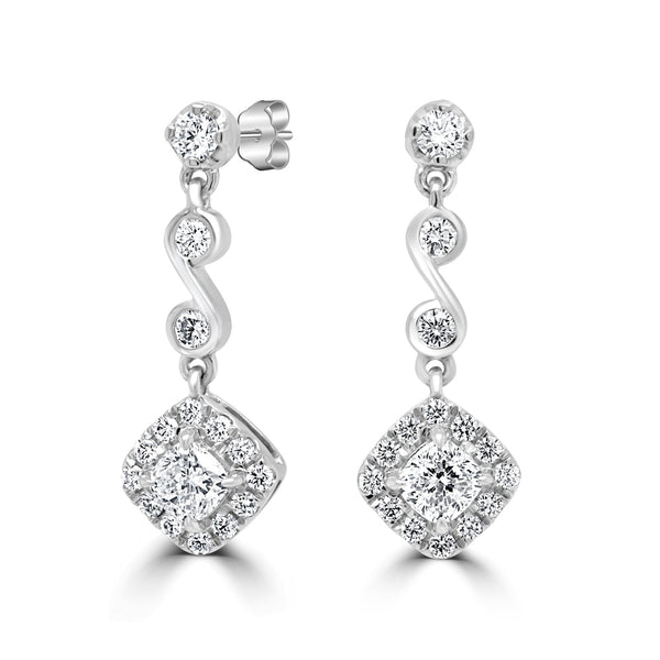 0.62tct Diamond Earring with 0.52tct Diamonds set in 950 Platinum